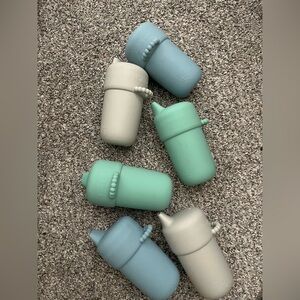 Ryan & Rose Silicone Sippy Cutie Cups in Blue, Green, & Gray Set of 6